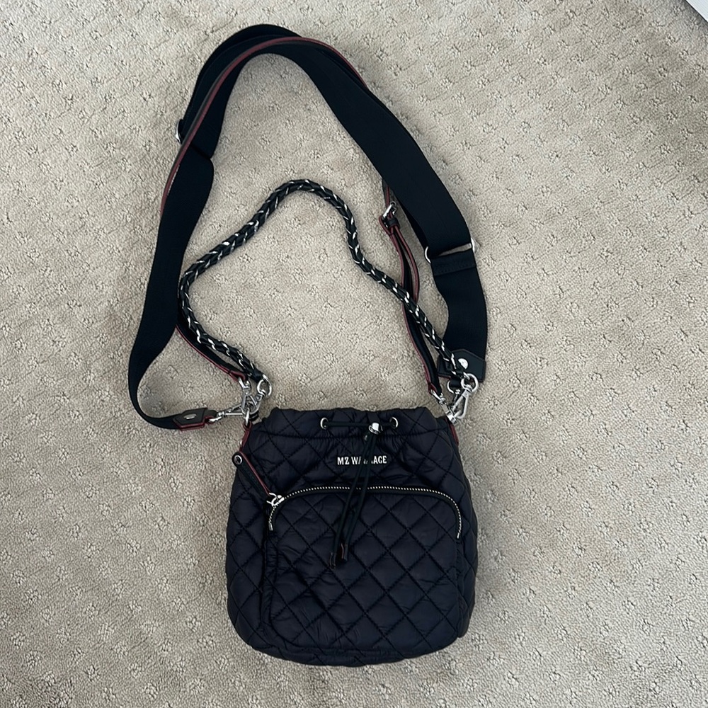 MZ Wallace Drawstring Bucket Crossbody Bag with 3 straps